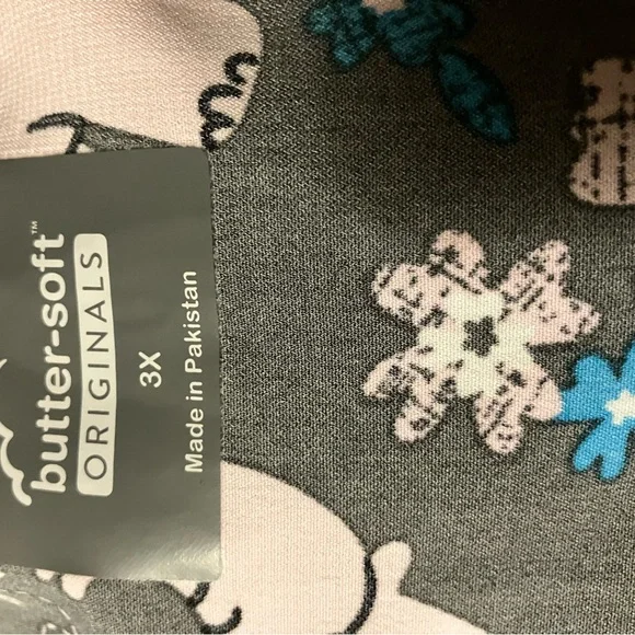 Butter-Soft Originals 3X Scrub Top Pink Elephant Print Plus Size - Picture 7 of 7